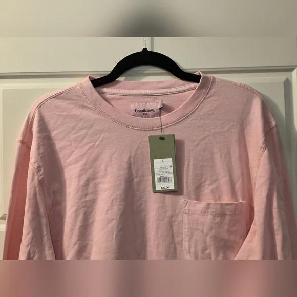 NWT Goodfellow & Co. Men's Light Pink Heavyweight Pocket T-Shirt Size L - Picture 2 of 4